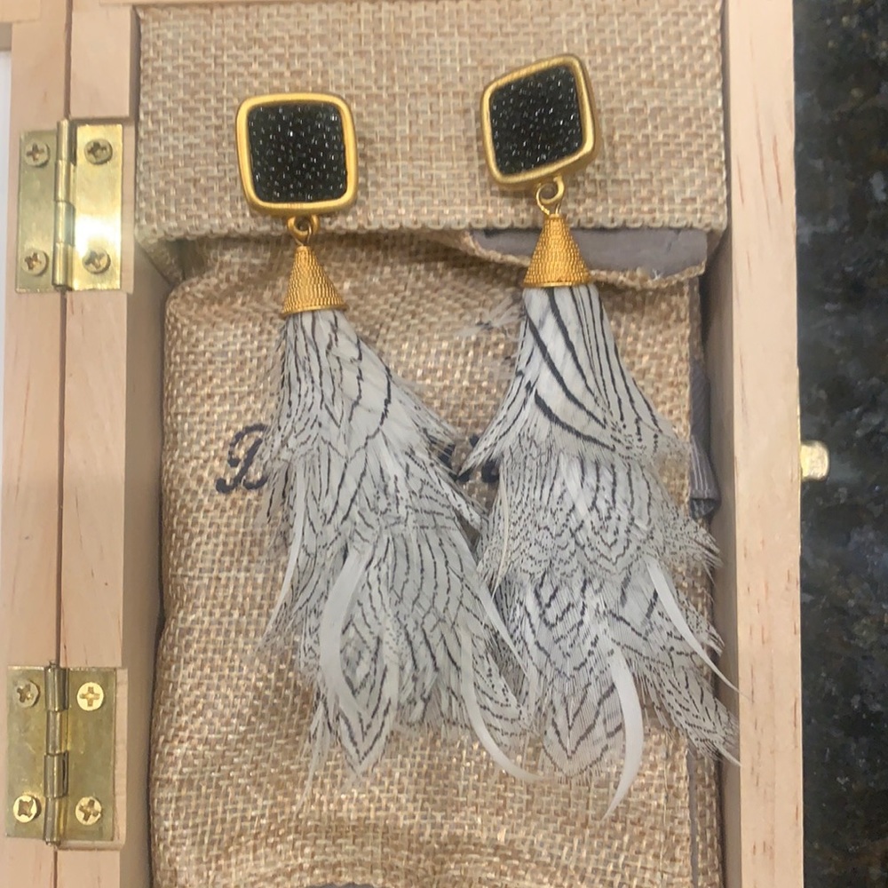 Brackish feather earrings